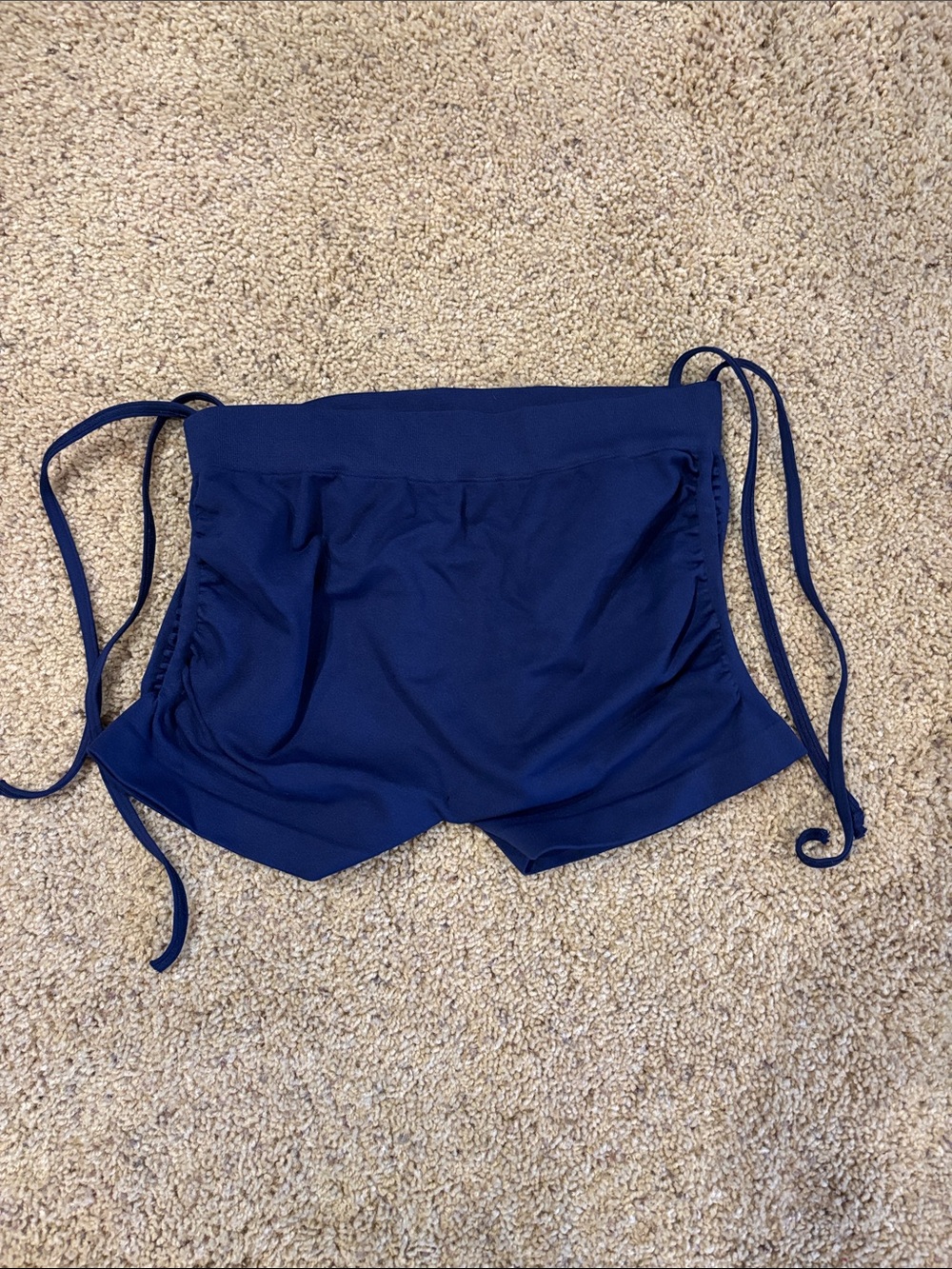 Phat Buddha High-Rise Navy Side-Ruched Yoga Shorts